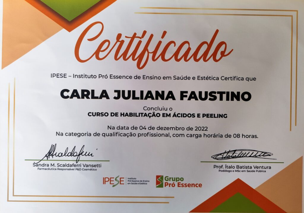 Curso de Habilitação em Ácidos e Peeling.
04_Dezembro_2022.
