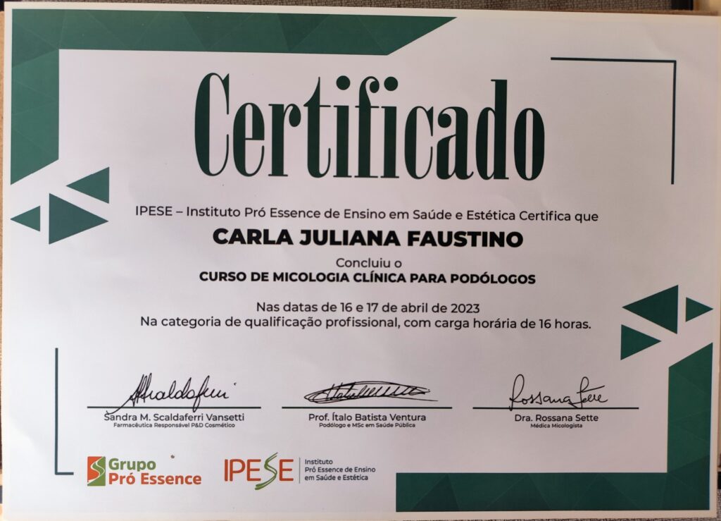 Curso de Micologia Clínica para Podólogos.
16 e 17_Abril_2023.