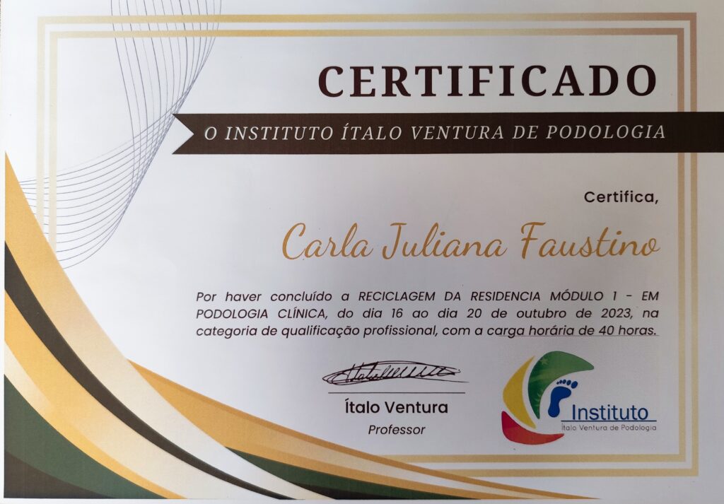 Reciclagem da Residência - Módulo I - em Podologia Clínica.
16 ao 20_Outubro_2023.